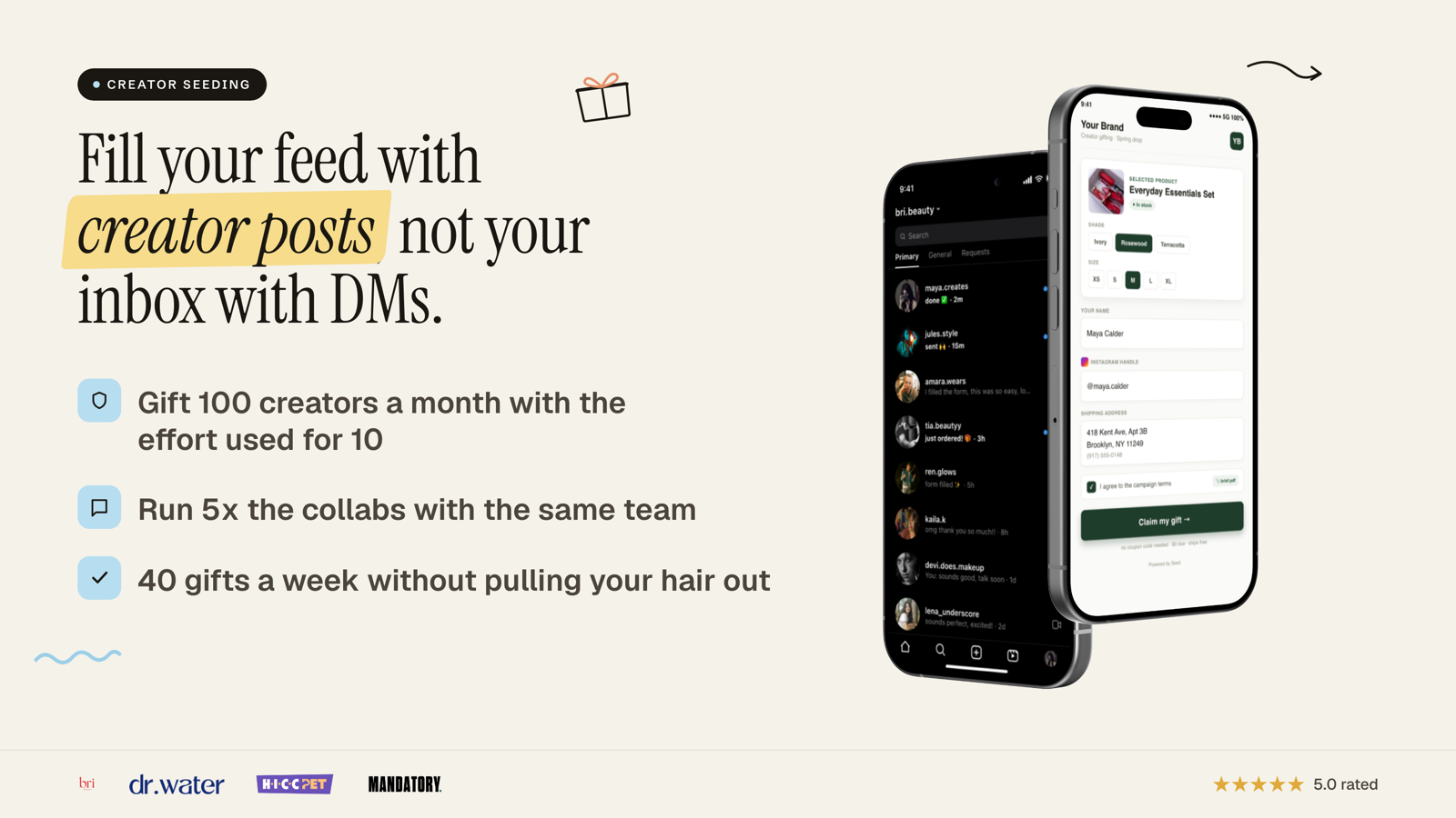 Fill your feed with creator posts, not your inbox with DMs