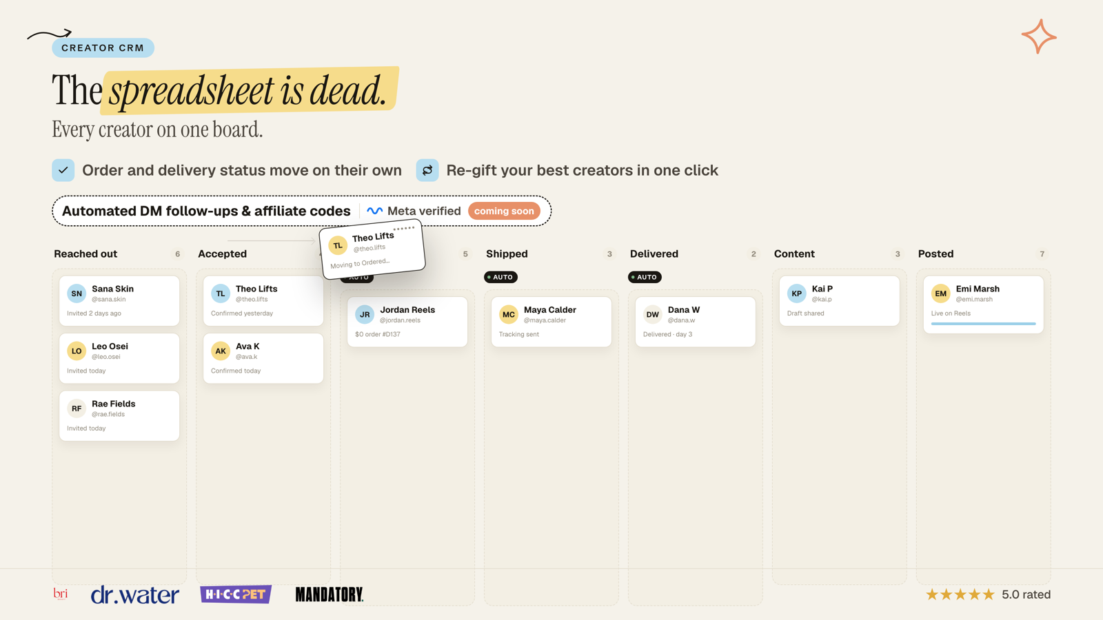 The spreadsheet is dead. Every creator on one board